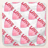 Love Heart Pattern Kartonnen Onderzetters (Voorkant)