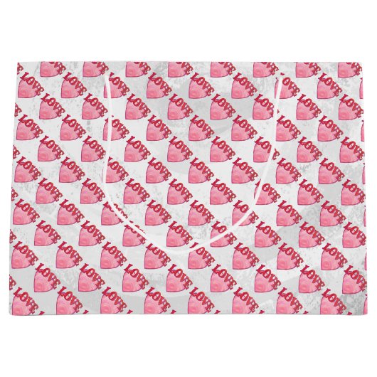 Love Heart Pattern Large Cadeautasje (Voorkant)