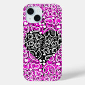 Love Heart Pattern Roze iPhone Case (Achterkant)