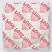 Love Heart Pattern Stenen Onderzetter (Voorkant)