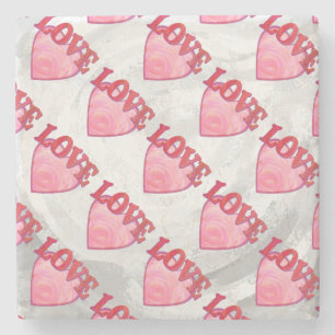 Love Heart Pattern Stenen Onderzetter