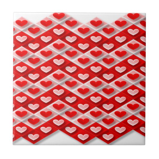 Love Heart Pattern Tegeltje (Voorkant)