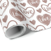 Love Heart Pattern - Valentijnsdag Design Cadeaupapier (Rol Hoek)