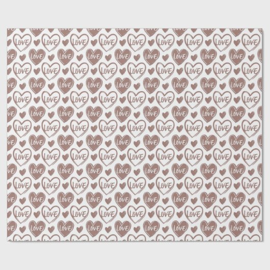 Love Heart Pattern - Valentijnsdag Design Cadeaupapier (Vlak)