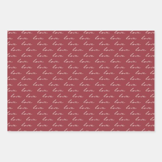 Love Heart Pattern Valentijnsdag Inpakpapier Vel (Voorkant 2)