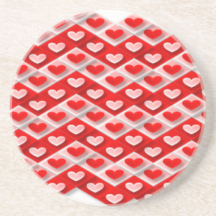 Love Heart Pattern Zandsteen Onderzetter