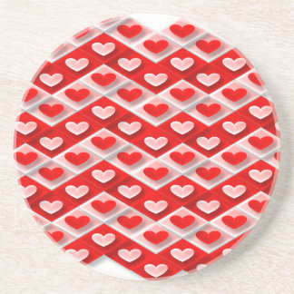 Love Heart Pattern Zandsteen Onderzetter