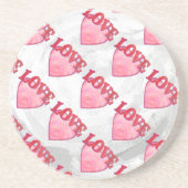 Love Heart Pattern Zandsteen Onderzetter (Voorkant)