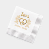 Love Heart Peace Sign Daisies Paar Namen Folie Servetten (Links)