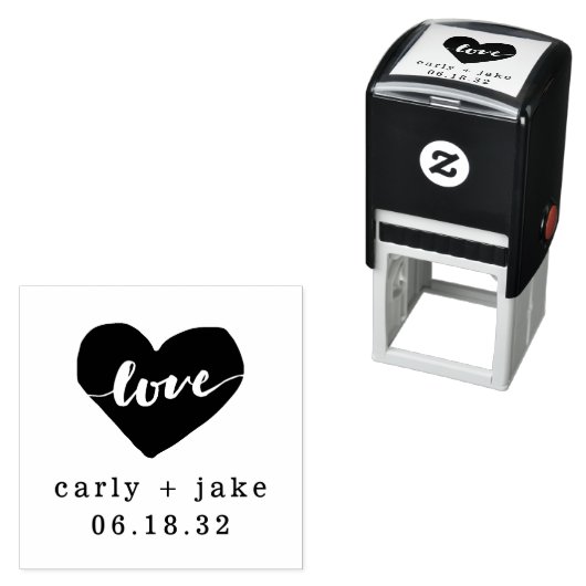 Love Heart Personalized Weddenschap Stamp Zelfinktende Stempel (In situ)