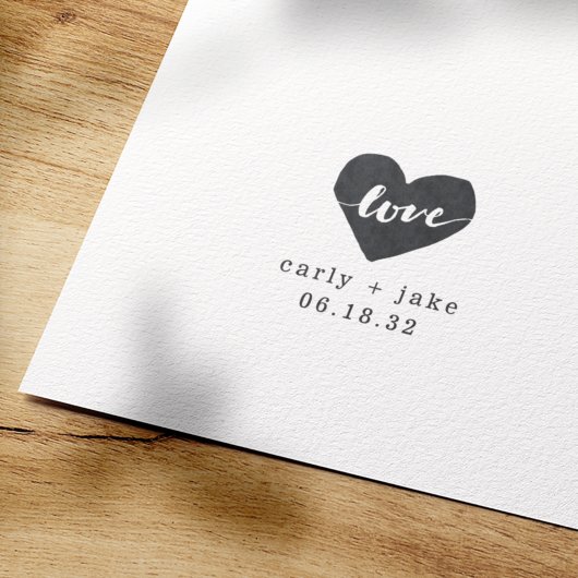 Love Heart Personalized Weddenschap Stamp Zelfinktende Stempel