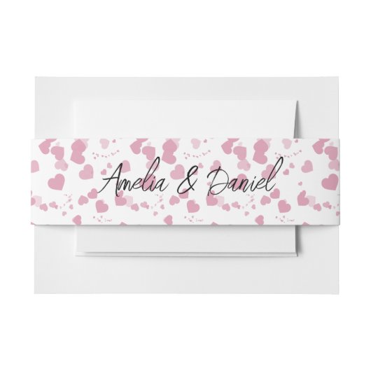 Love Heart Personalized Wedding Uitnodigingen Wikkel (Voorkant Voorbeeld)