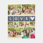 Love Heart Photo Collage Fleece Deken (Voorkant)