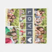 Love Heart Photo Collage Fleece Deken (Voorkant (Horizontaal))