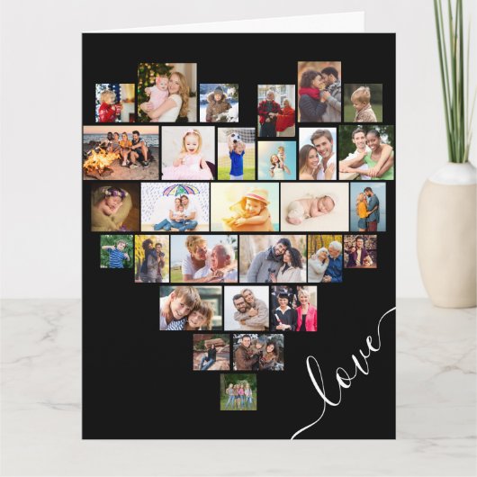 Love Heart Photo Collage Happy Jubileum Kaart (Voorkant)