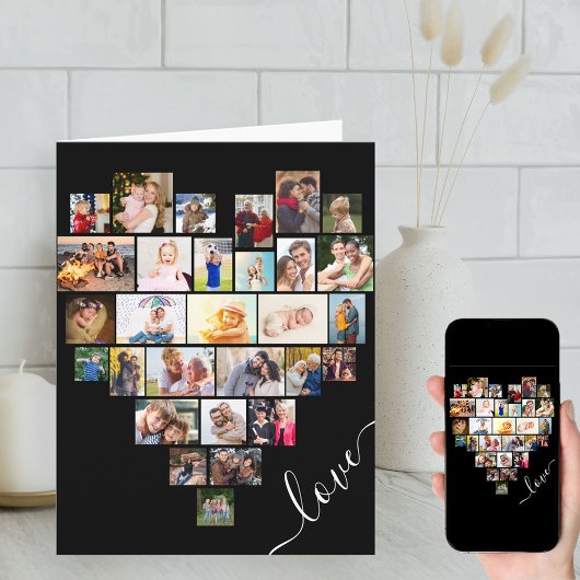 Love Heart Photo Collage Happy Jubileum Kaart