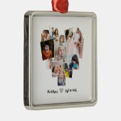 Love Heart Photo Collage Metalen Ornament (Rechts)