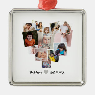 Love Heart Photo Collage Metalen Ornament