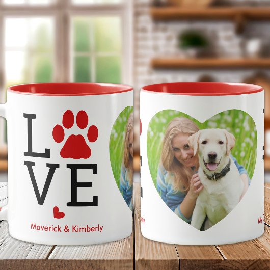 LOVE Heart Photo Custom Pet Hondenliefhebber Valen Mok