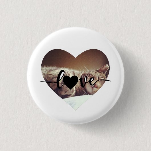 Love Heart Photo Ronde Button 3,2 Cm (Voorkant)