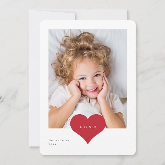 Love Heart Photo Valentijnsdag Feestdagenkaart (Voorkant)