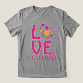 LOVE HEART PICKLEBALL dink cadeau zomer wedstrijd Tri-Blend Shirt