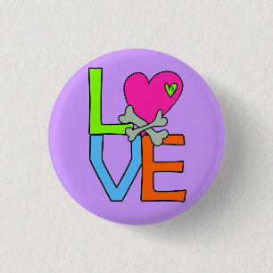 Love-Heart Pin Ronde Button 3,2 Cm