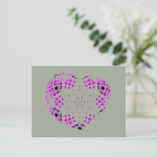Love Heart Pink Text Briefkaart (Staand voorkant)