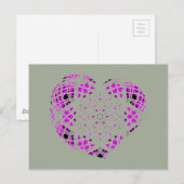 Love Heart Pink Text Briefkaart (Voorkant / Achterkant)
