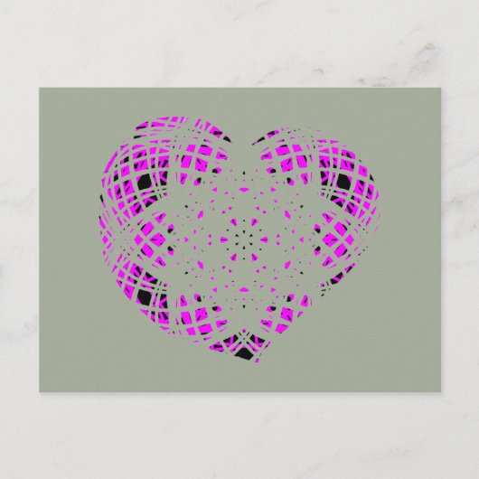 Love Heart Pink Text Briefkaart (Voorkant)