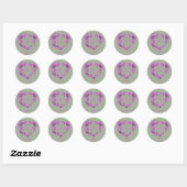 Love Heart Pink Text Ronde Sticker (Vel)