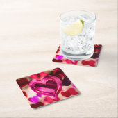 Love Heart Pink Valentijnsdag Jubileum Kartonnen Onderzetters (Insitu)