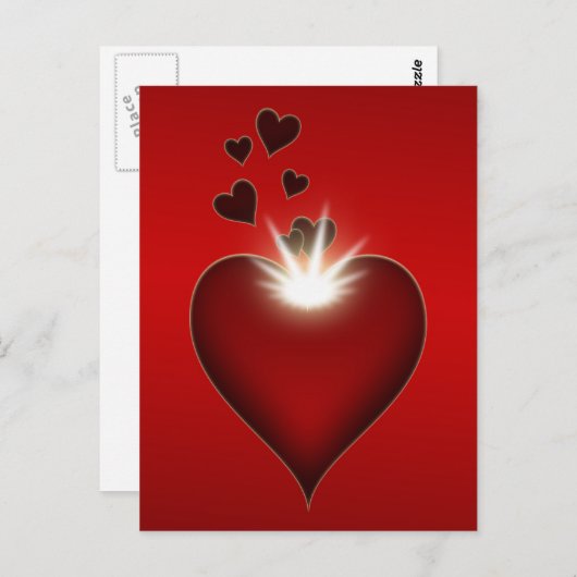 Love heart postcard design briefkaart (Voorkant / Achterkant)