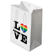 Love Heart Pride Gift Bag Medium Cadeauzakje (Achterkant Gekanteld)