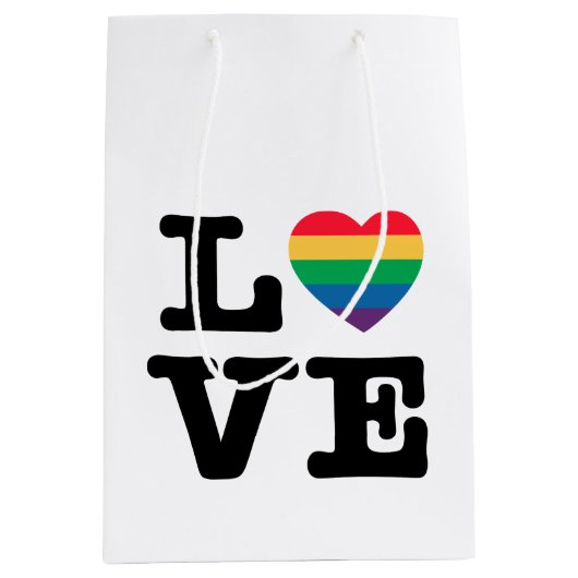 Love Heart Pride Gift Bag Medium Cadeauzakje (Voorkant)