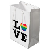 Love Heart Pride Gift Bag Medium Cadeauzakje (Voorkant Gekanteld)