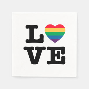 Love Heart Pride Paper Napkins Servet