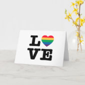 Love Heart Pride Wenskaart - Blank Inside Kaart (Gele Bloem)