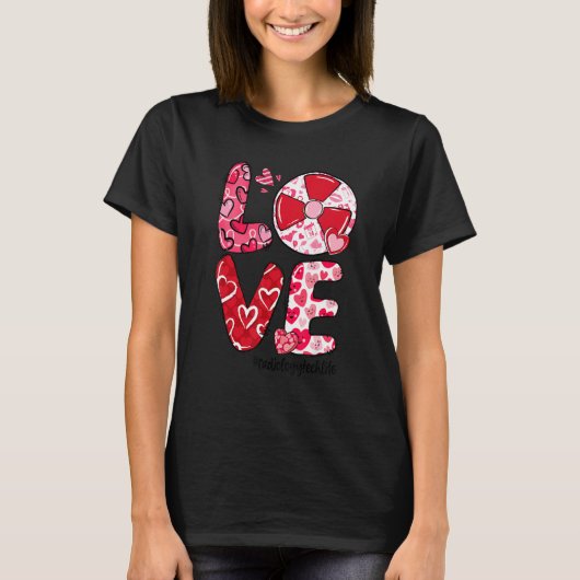 LOVE Heart Radiology Tech Life Valentine's Day Gif T-shirt (Voorkant)