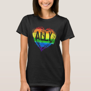 Love Heart Rainbow Ally Lgbetq Lgbt Lesbian Gay Pr T-shirt