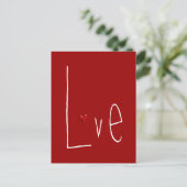 Love Heart Red Briefkaart (Staand voorkant)