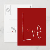 Love Heart Red Briefkaart (Voorkant / Achterkant)
