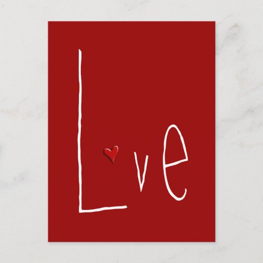 Love Heart Red Briefkaart (Voorkant)