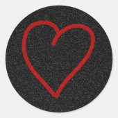 Love Heart Red Glitter Valentijns Classic Round S Ronde Sticker (Voorkant)
