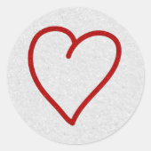 Love Heart Red Glitter Valentijns Classic Round S Ronde Sticker (Voorkant)