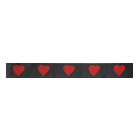 Love Heart Red Glitter Valentijns Satin Ribbon Satijnen Lint (Voorkant)