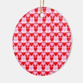 Love Heart Red Pink and White Check Pattern Keramisch Ornament (Links)