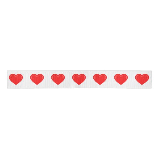 Love Heart Red Valentijns Grosgrain Ribbon Grosgrain Lint (Voorkant)
