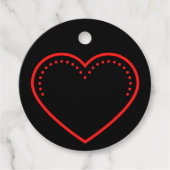 Love Heart Red Valentijnse Bedankjes Labels (Voorkant)