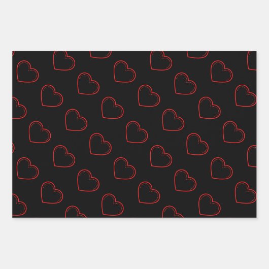 Love Heart Red Valentijnse Inpakpapier Vel (Voorkant 2)